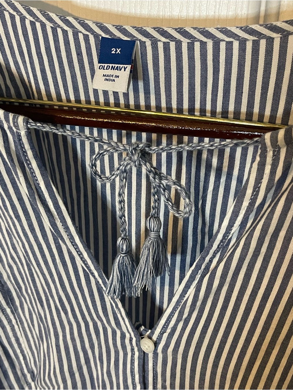 Old Navy Navy and White Striped Button-Front Maxi Dress - Picture 3 of 3